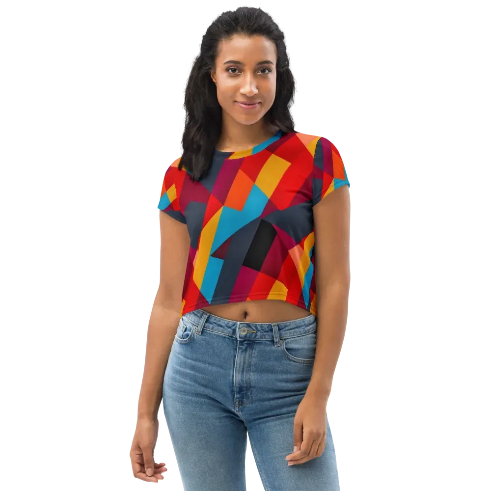 Chromatic Interlock on Crop Tee — Front
