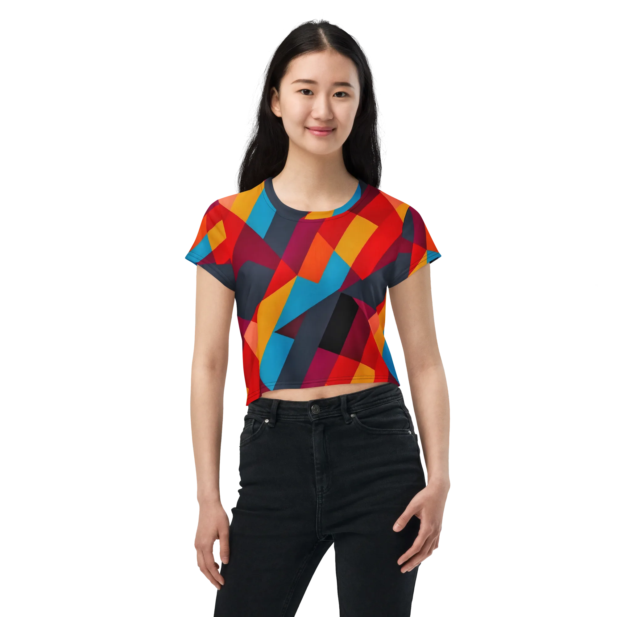Chromatic Interlock on Crop Tee — Front