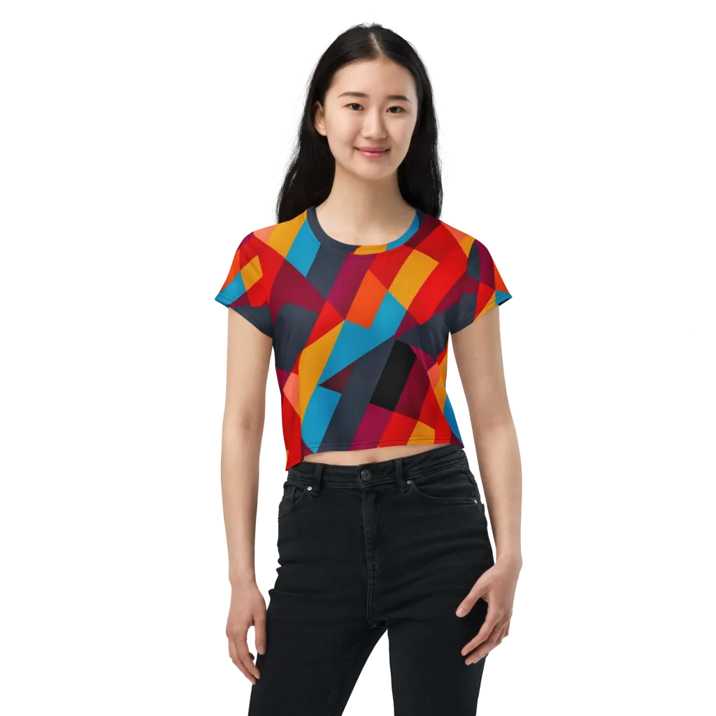 Chromatic Interlock on Crop Tee — Front