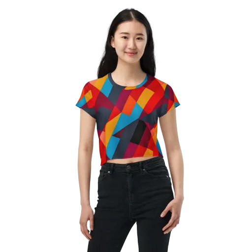 Chromatic Interlock on a Crop Tee
