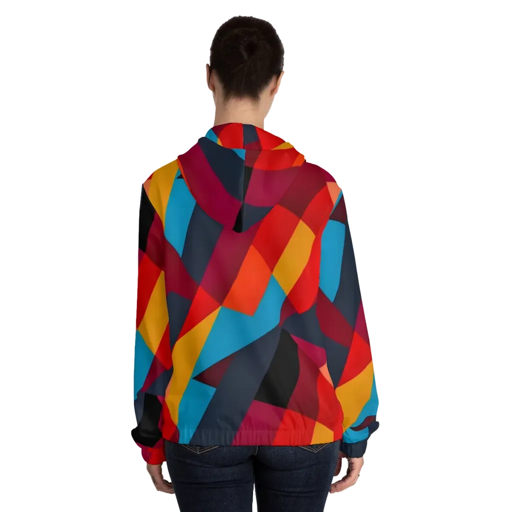 Chromatic Interlock on Women's Full-Zip Hoodie — Back On Person
