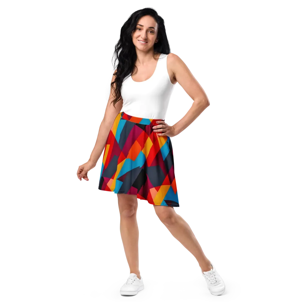 Chromatic Interlock on Skater Skirt — Front