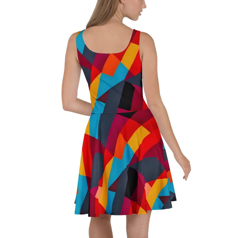 Chromatic Interlock on Skater Dress — Back