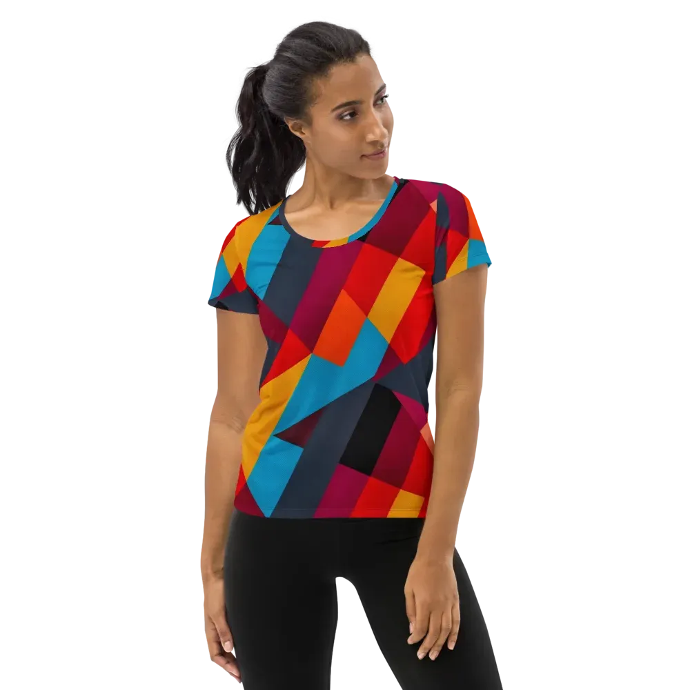 Chromatic Interlock on Women's Athletic T-Shirt — Front