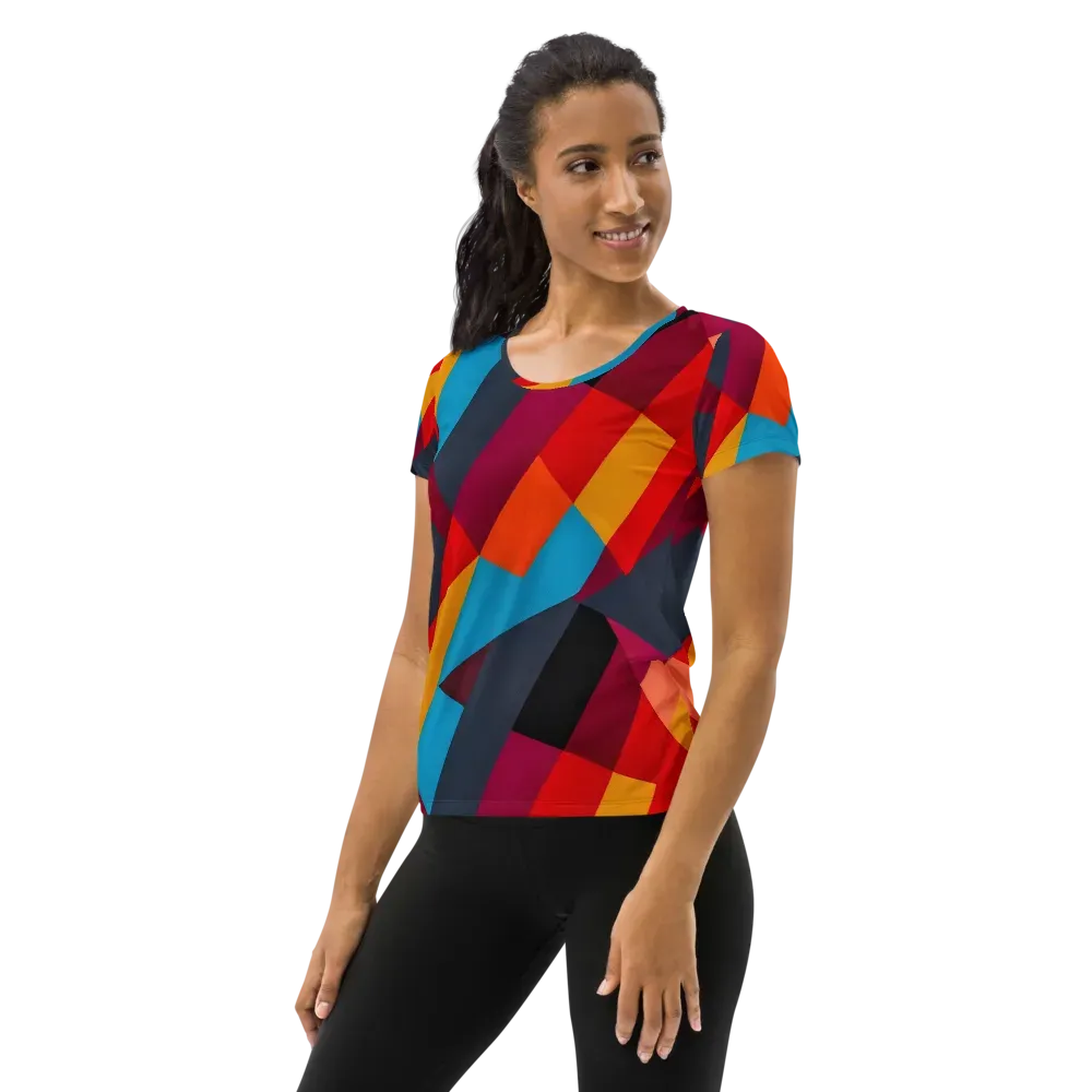 Chromatic Interlock on Women's Athletic T-Shirt — Left
