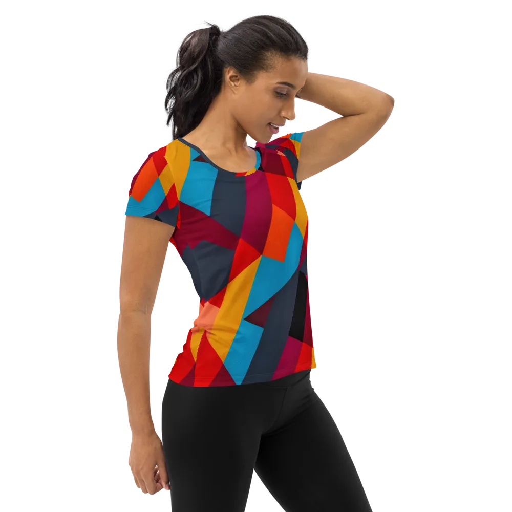 Chromatic Interlock on Women's Athletic T-Shirt — Right