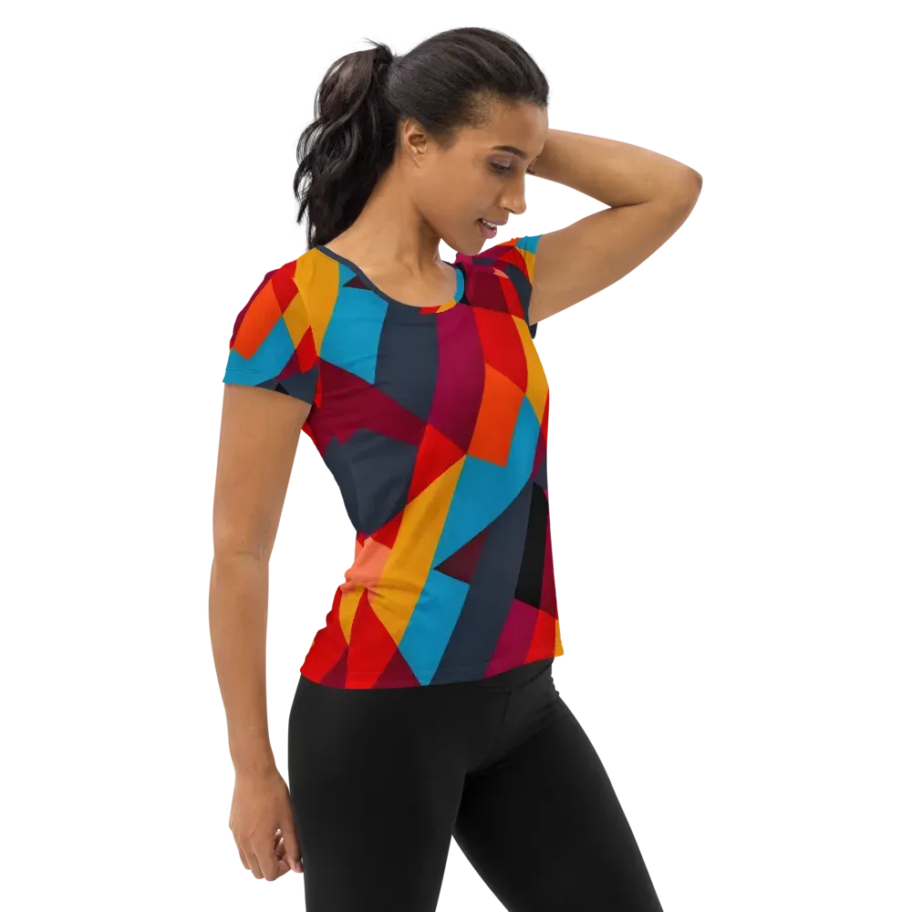 Chromatic Interlock on Women's Athletic T-Shirt — Right