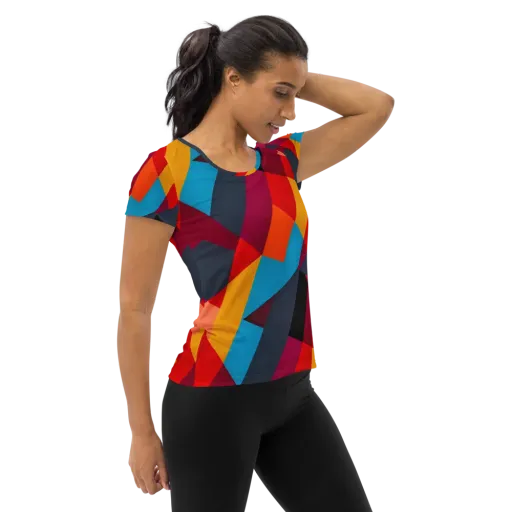 Chromatic Interlock on a Women's Athletic T-Shirt