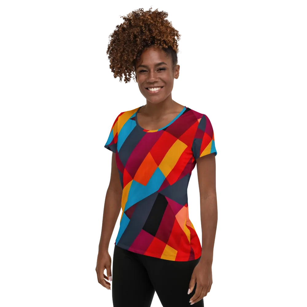Chromatic Interlock on Women's Athletic T-Shirt — Left