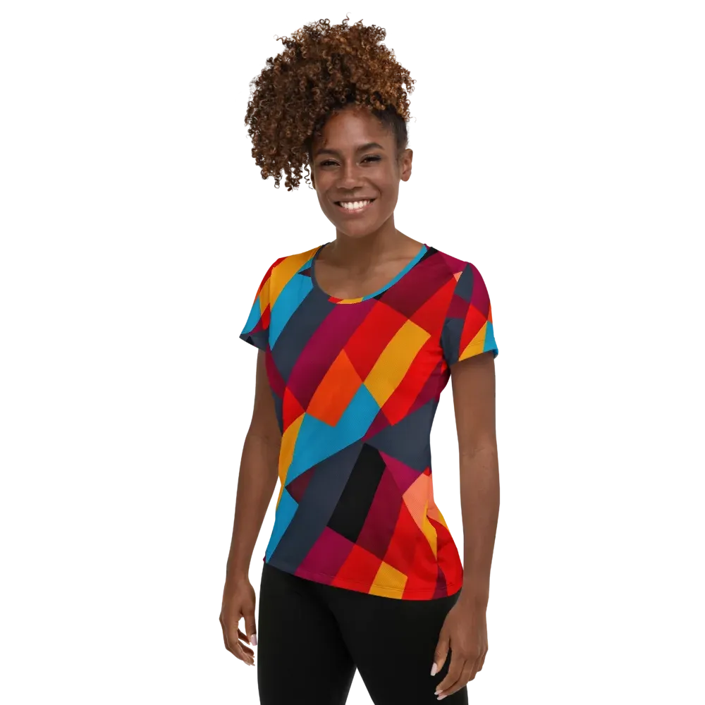 Chromatic Interlock on Women's Athletic T-Shirt — Left