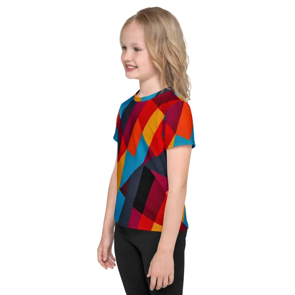 Chromatic Interlock on Kids Crew Neck T-Shirt — Left