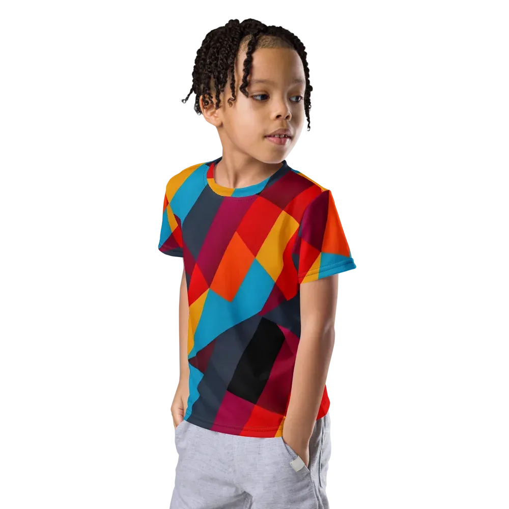 Chromatic Interlock on Kids Crew Neck T-Shirt — Left Front