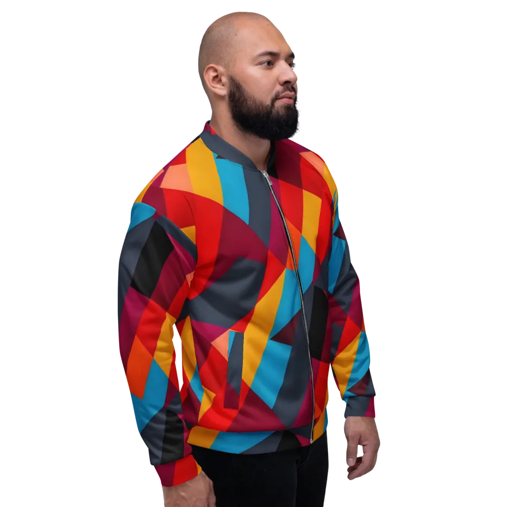 Chromatic Interlock on Bomber Jacket — Right