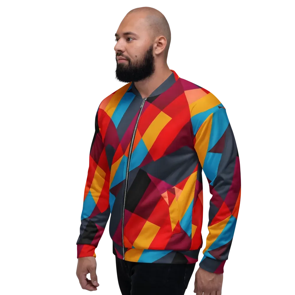 Chromatic Interlock on Bomber Jacket — Left
