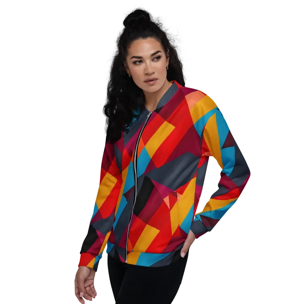 Chromatic Interlock on Bomber Jacket — Left
