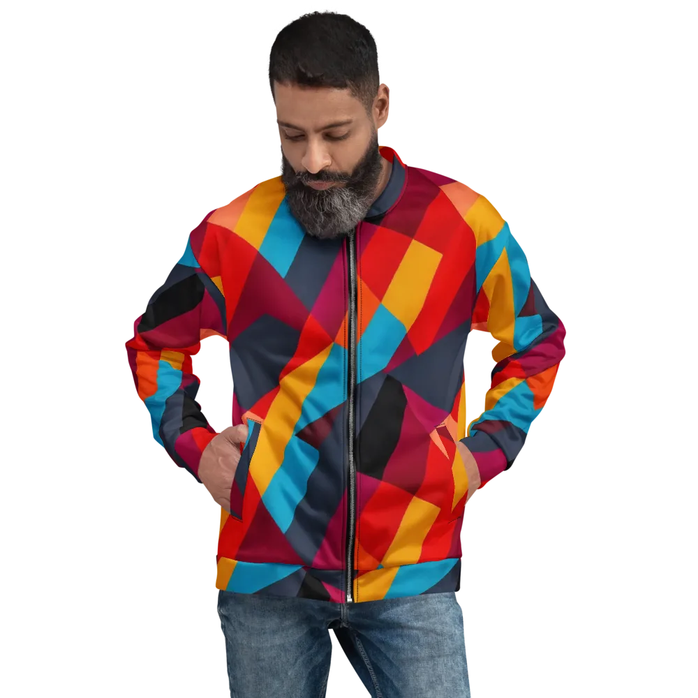 Chromatic Interlock on Bomber Jacket — Front