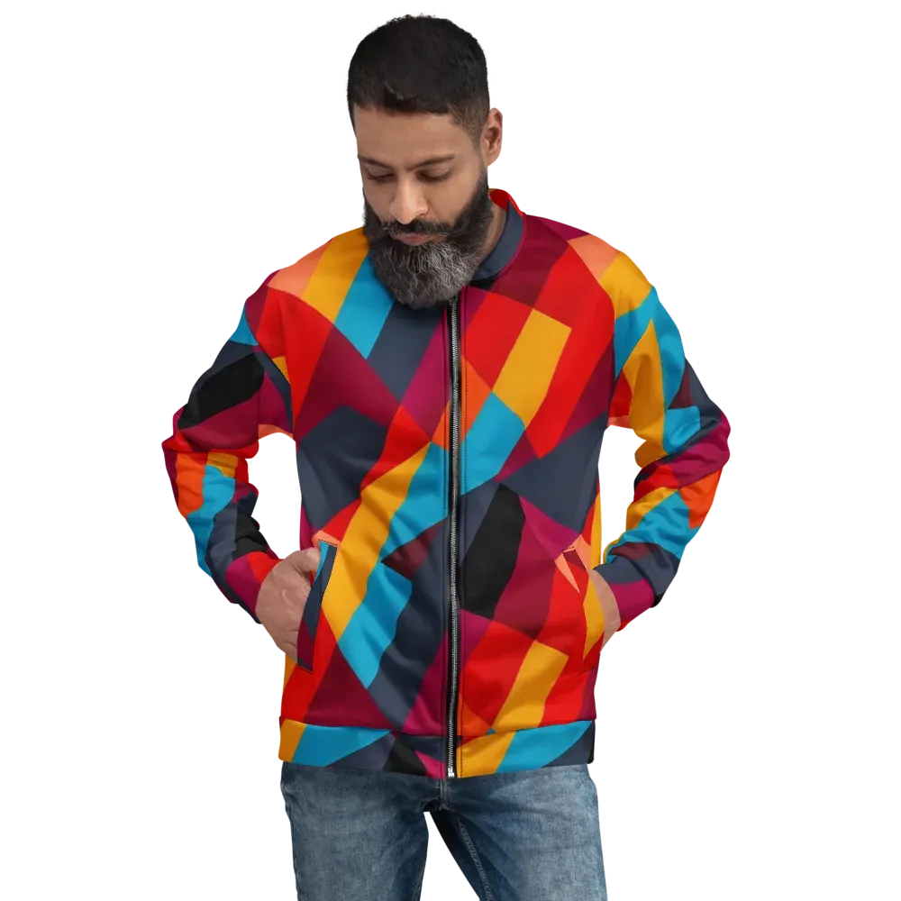Chromatic Interlock on Bomber Jacket — Front
