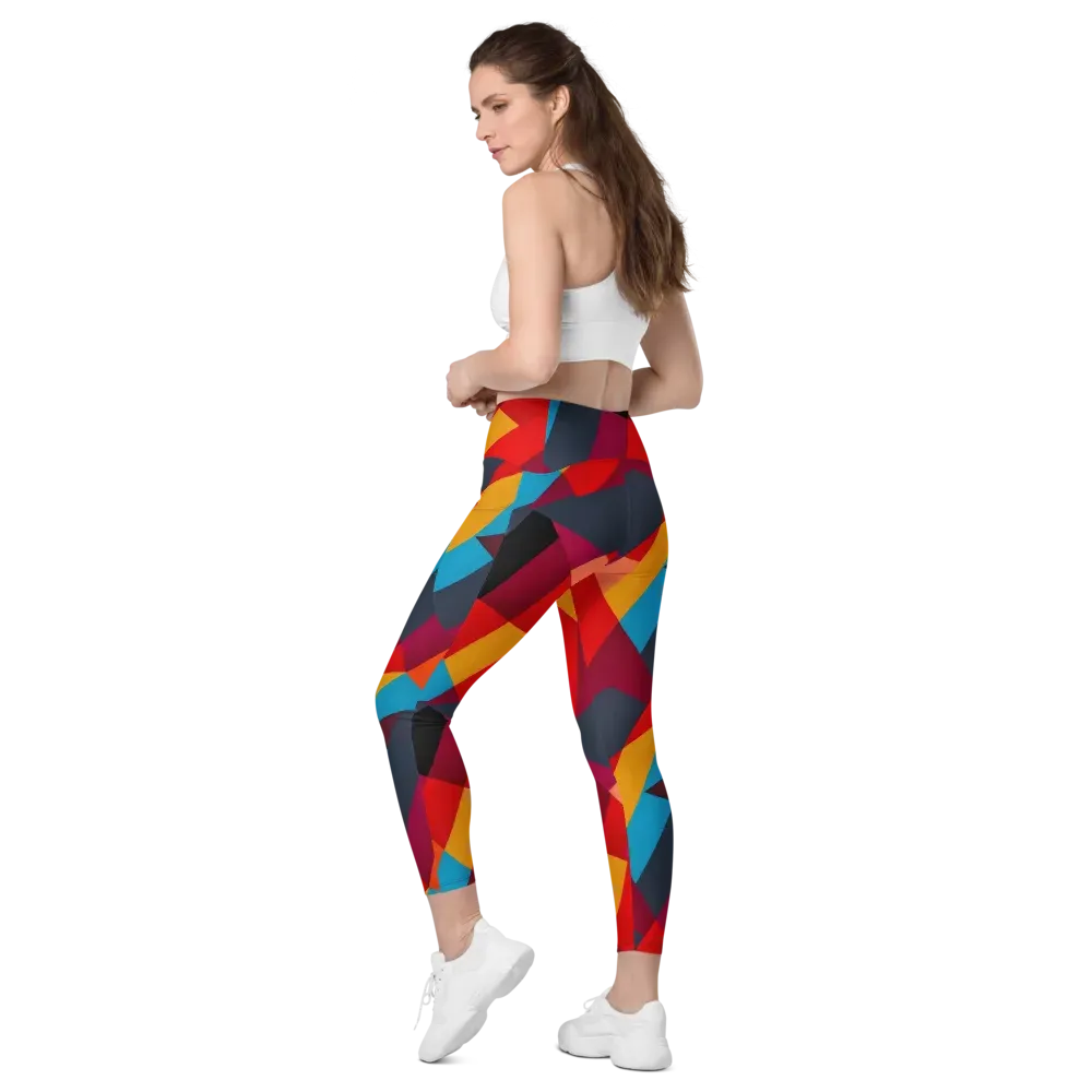 Chromatic Interlock on Leggings with Pockets — Left Back