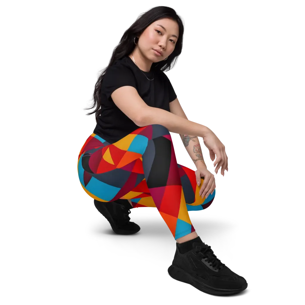 Chromatic Interlock on Leggings with Pockets — Right Front