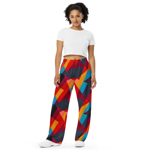 Chromatic Interlock on a Wide-Leg Pants