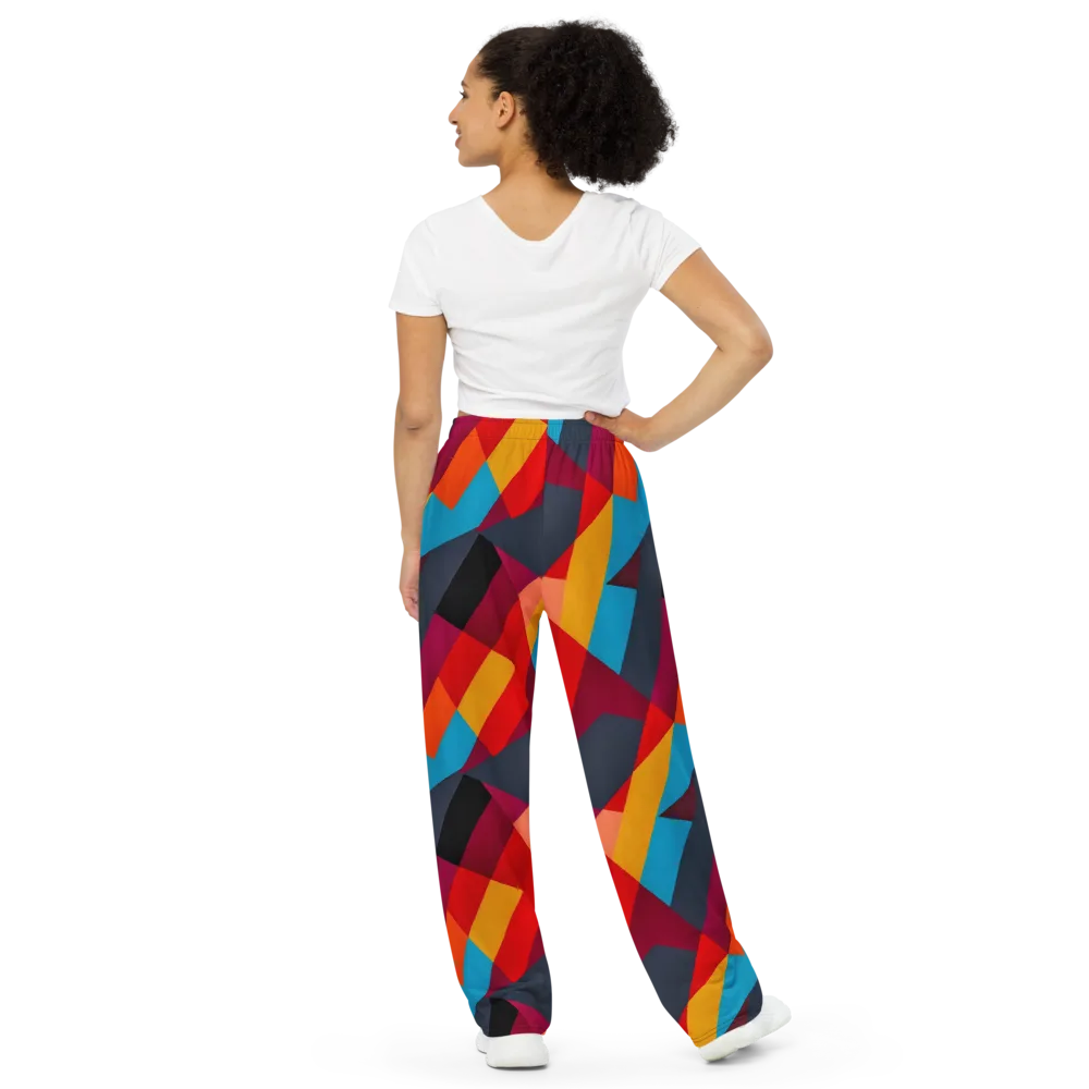 Chromatic Interlock on Wide-Leg Pants — Back
