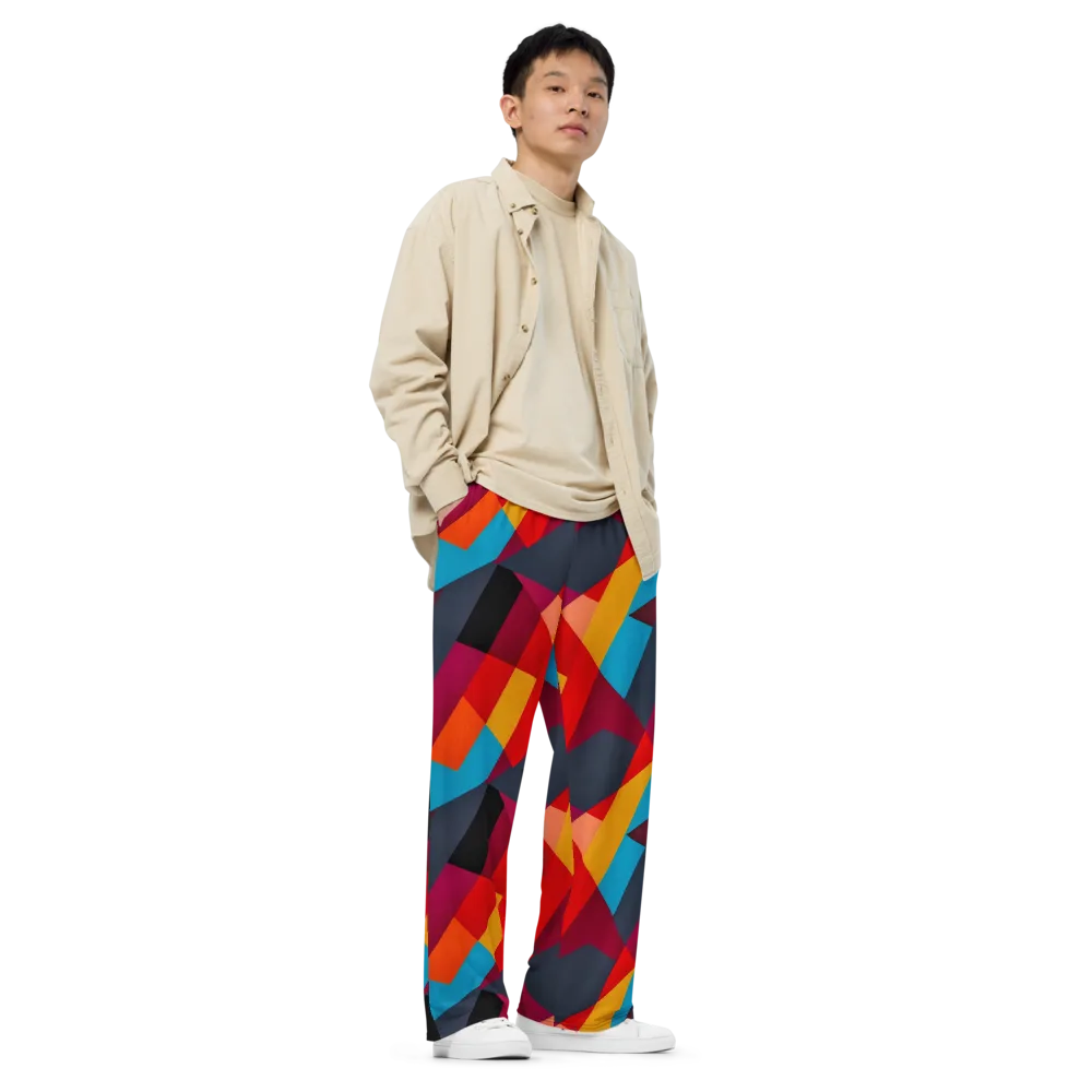 Chromatic Interlock on Wide-Leg Pants — Right Front