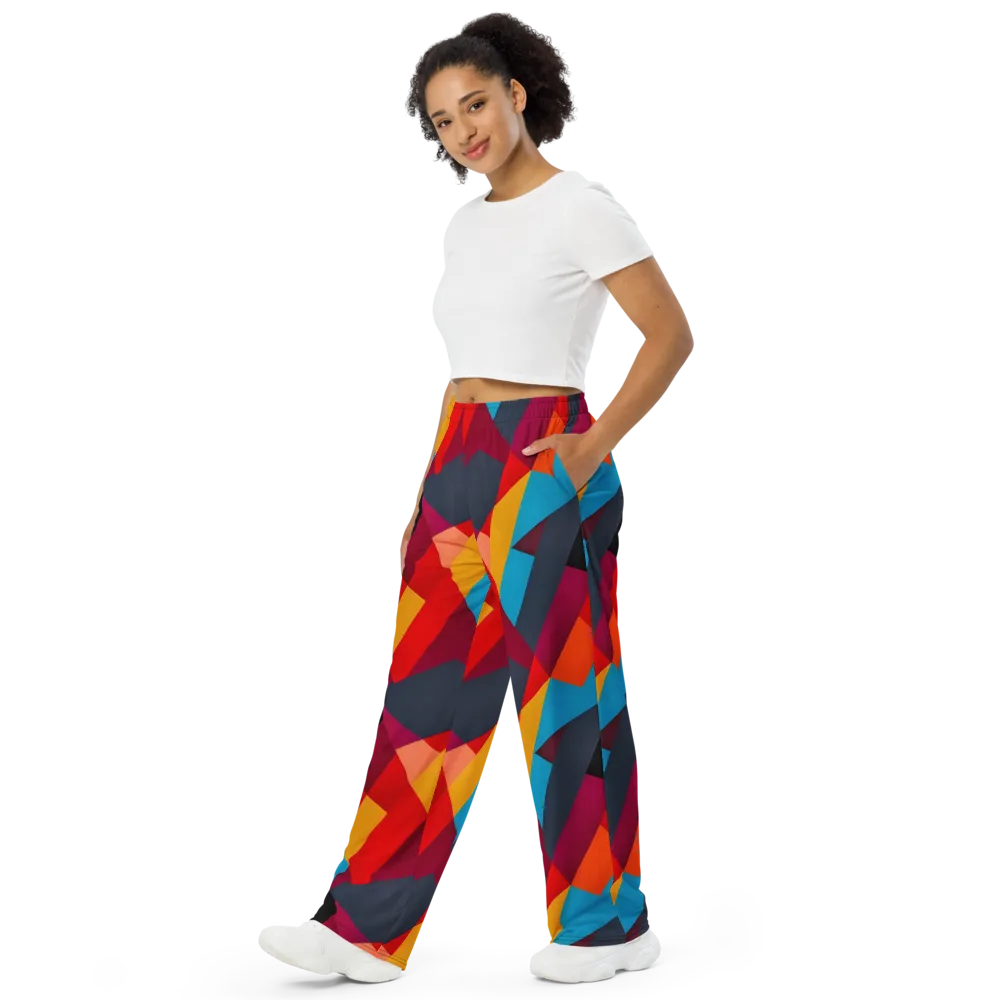 Chromatic Interlock on Wide-Leg Pants — Left Front
