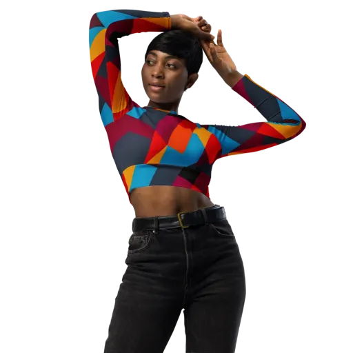 Chromatic Interlock on a Long Sleeve Crop Top