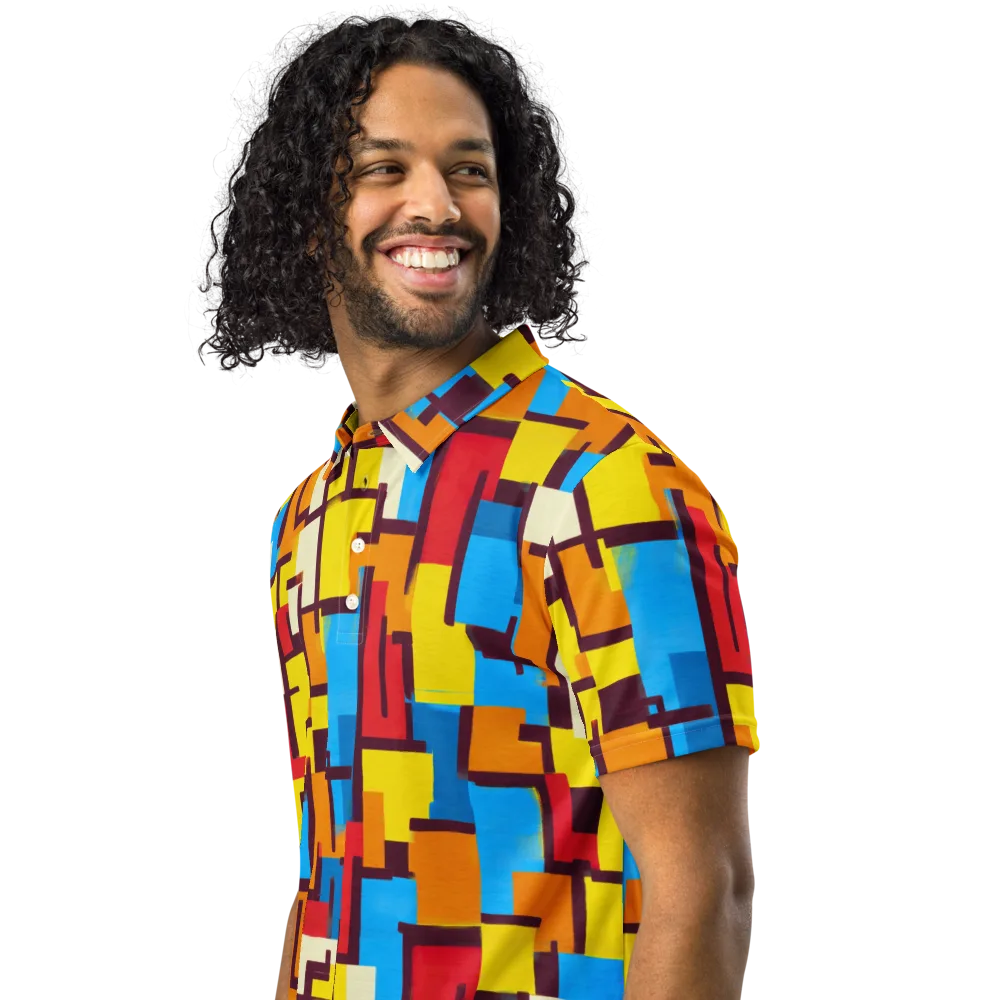 Bauhaus Voltage on Men's Slim Fit Polo Shirt — Left Front