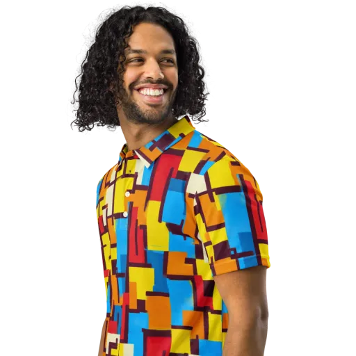 Bauhaus Voltage on a Men's Slim Fit Polo Shirt