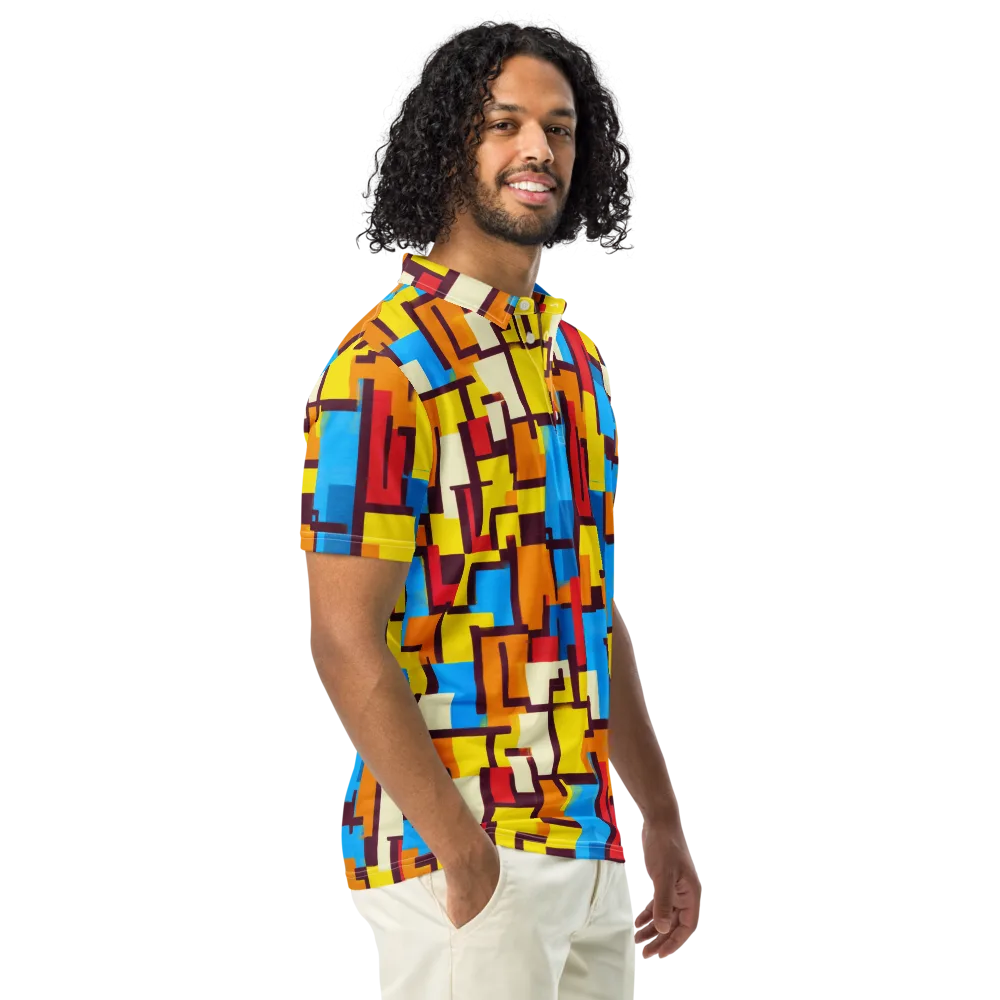 Bauhaus Voltage on Men's Slim Fit Polo Shirt — Right Front