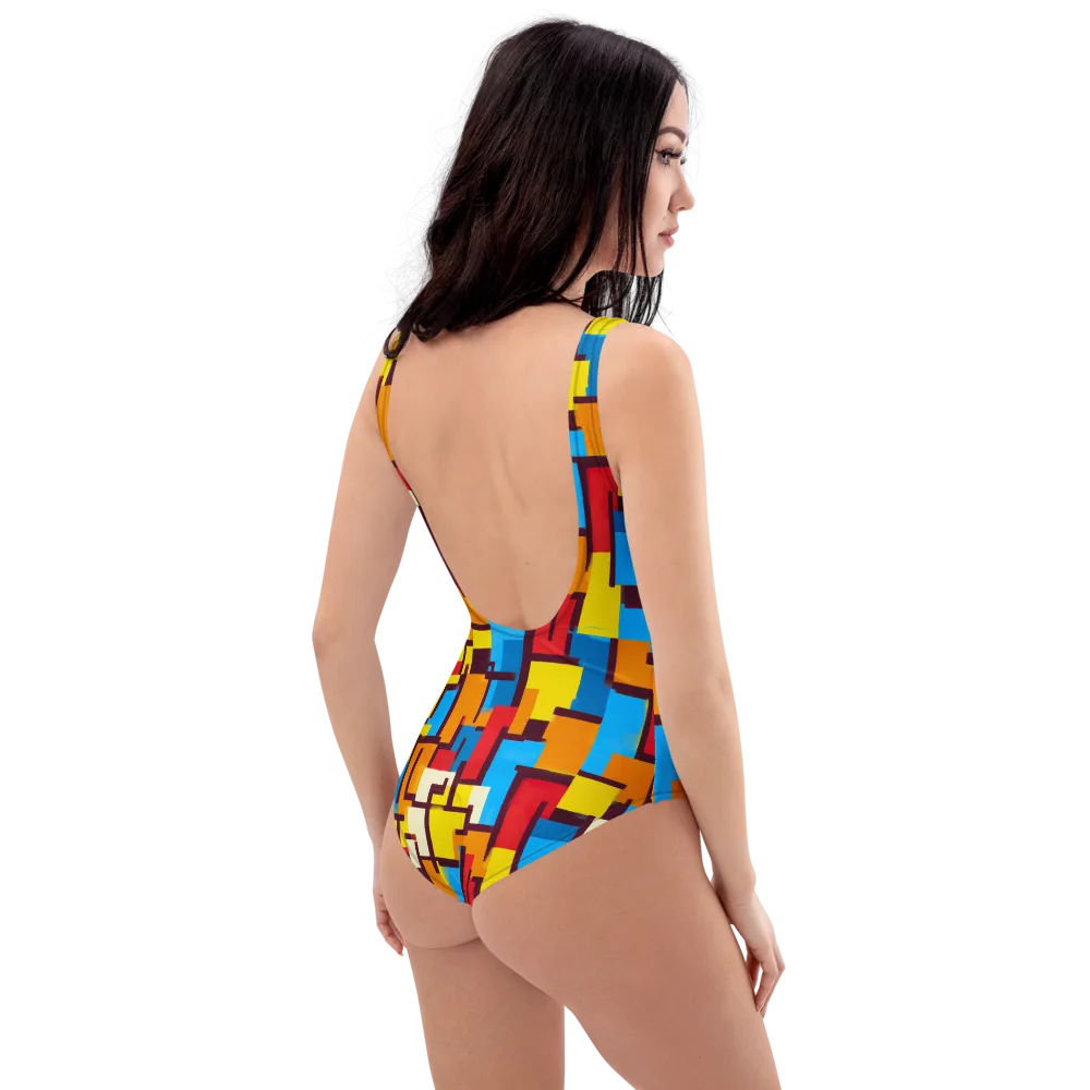 Bauhaus Voltage on One-Piece Swimsuit — Right Back