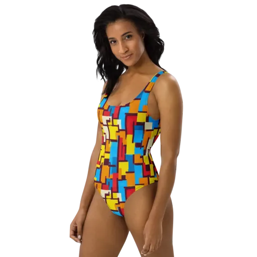 Bauhaus Voltage on a One-Piece Swimsuit