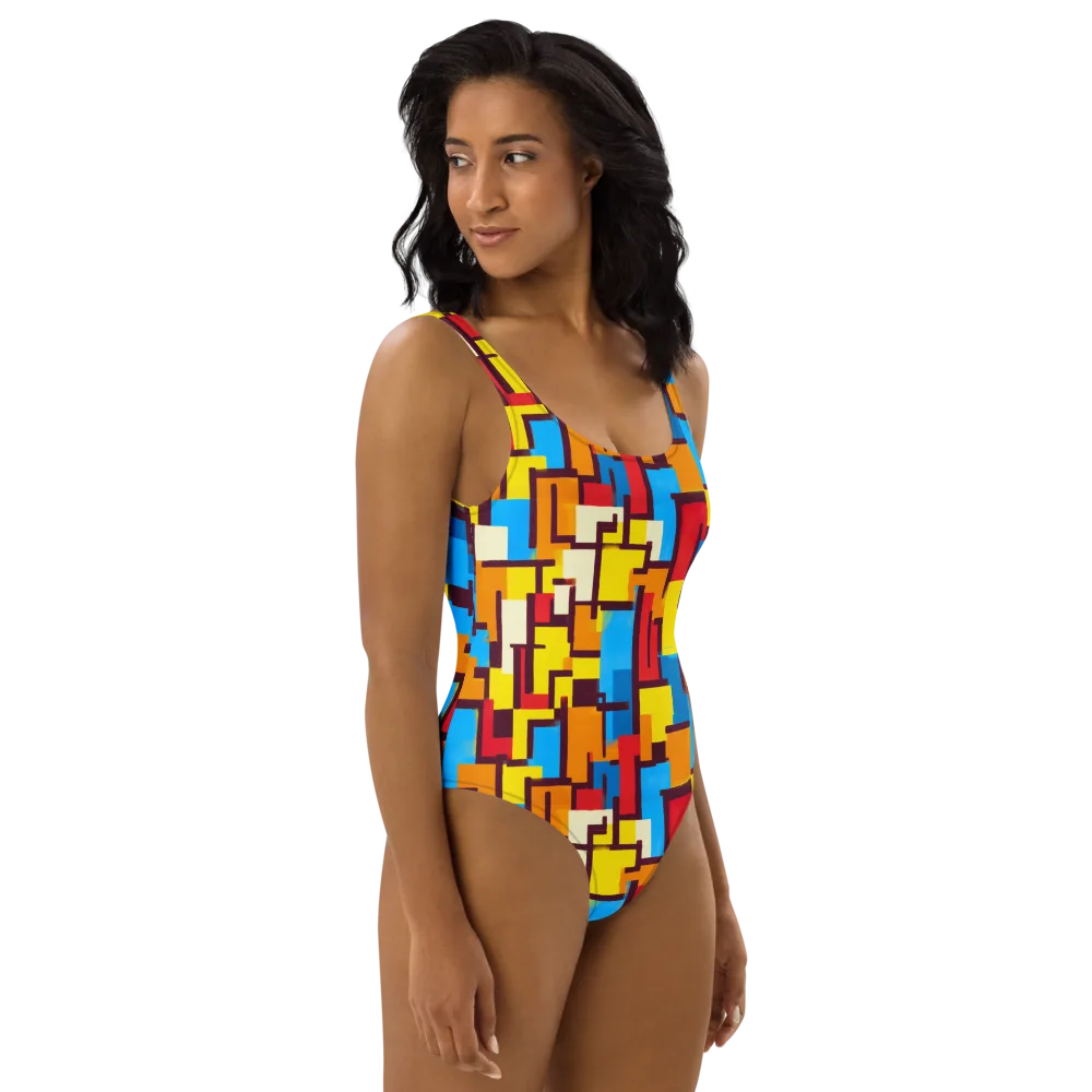 Bauhaus Voltage on One-Piece Swimsuit — Right