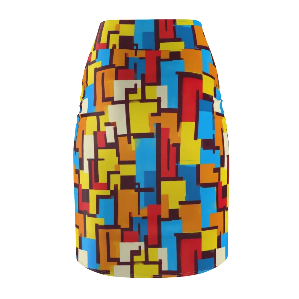 Bauhaus Voltage on Pencil Skirt — Back