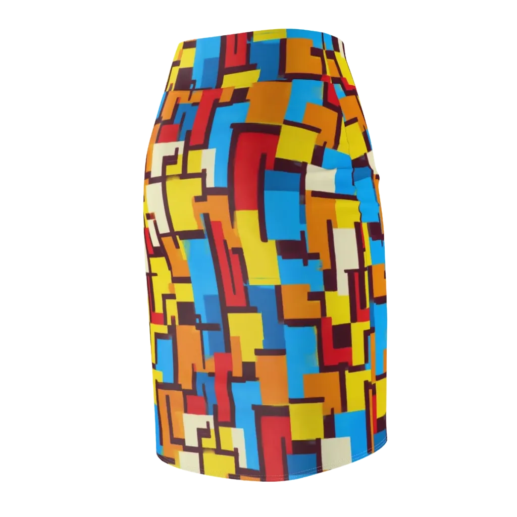 Bauhaus Voltage on Pencil Skirt — Back Side