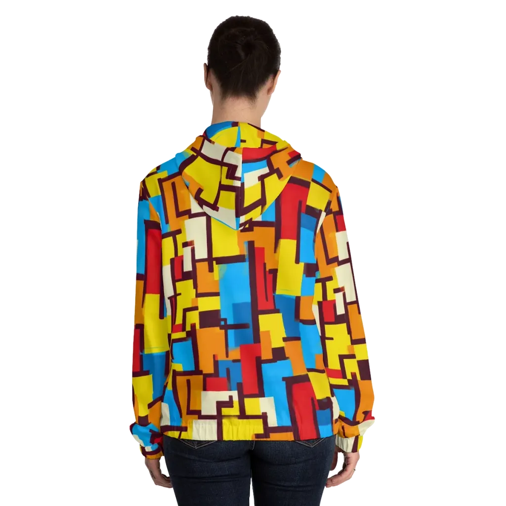 Bauhaus Voltage on Women's Full-Zip Hoodie — Back On Person