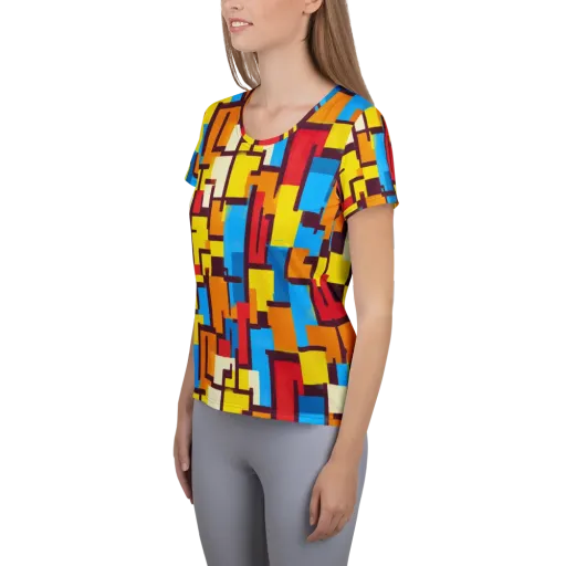 Bauhaus Voltage on a Women's Athletic T-Shirt