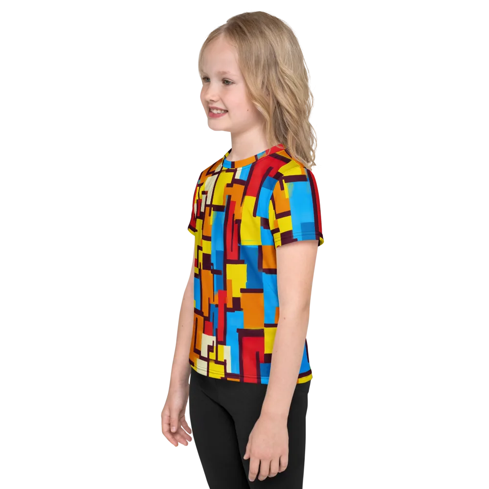 Bauhaus Voltage on Kids Crew Neck T-Shirt — Left