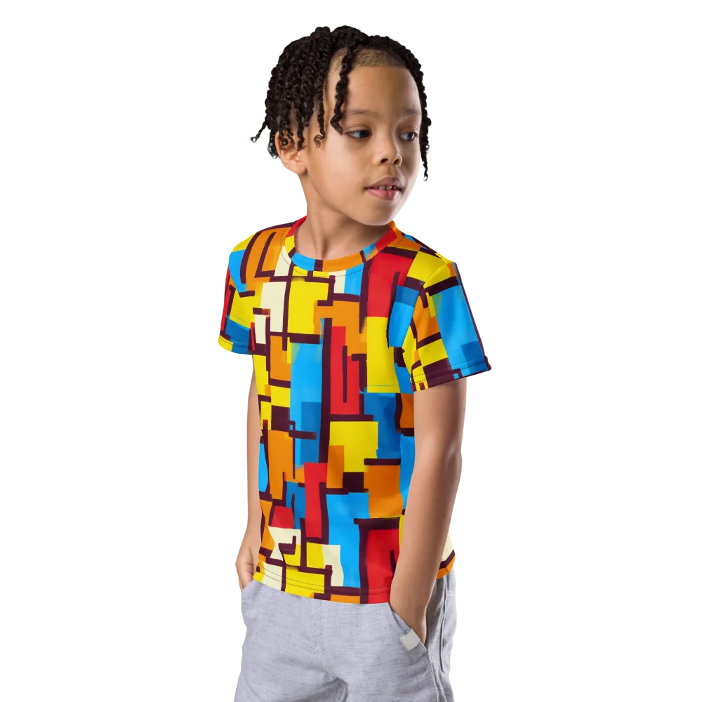 Bauhaus Voltage on Kids Crew Neck T-Shirt — Left Front