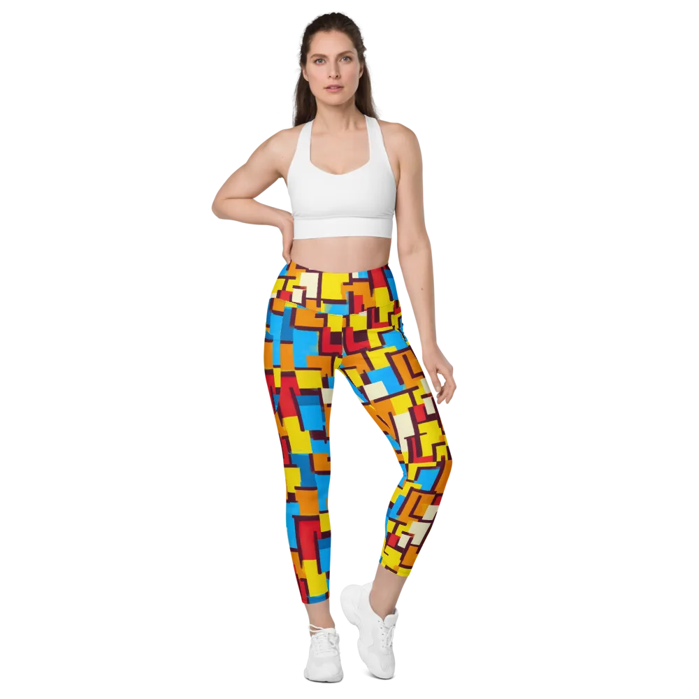 Bauhaus Voltage on Leggings with Pockets — Front