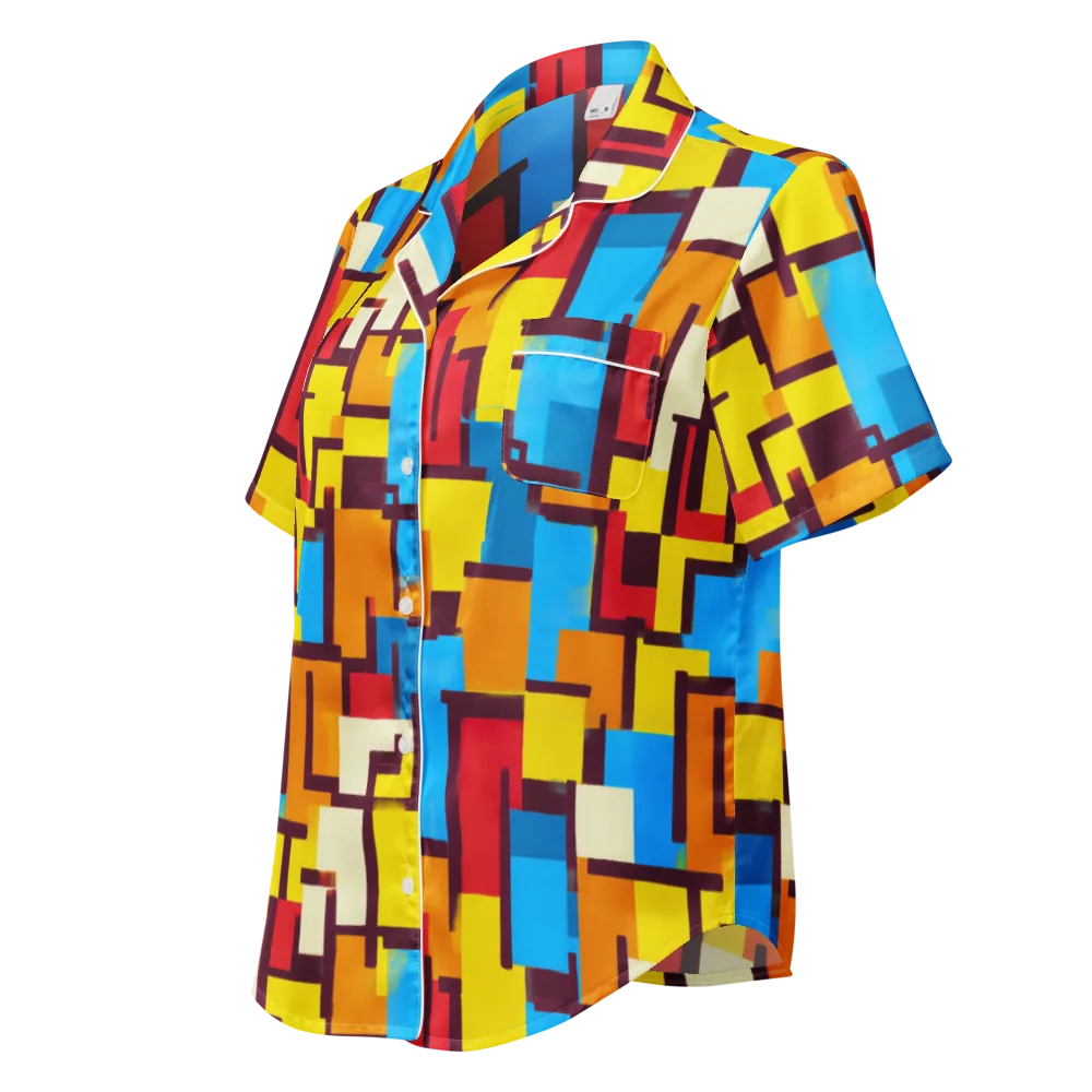 Bauhaus Voltage on Women's Short Sleeve Pajama Top — Left Front