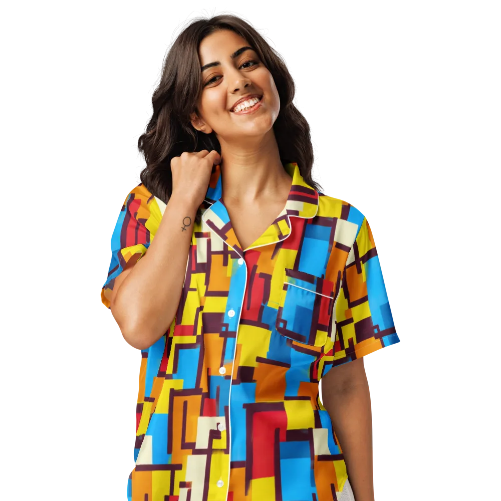Bauhaus Voltage on Women's Short Sleeve Pajama Top — Front