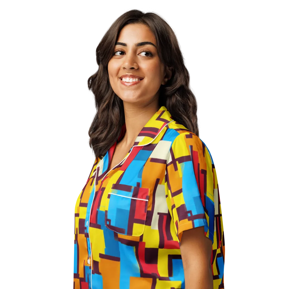 Bauhaus Voltage on Women's Short Sleeve Pajama Top — Left Front