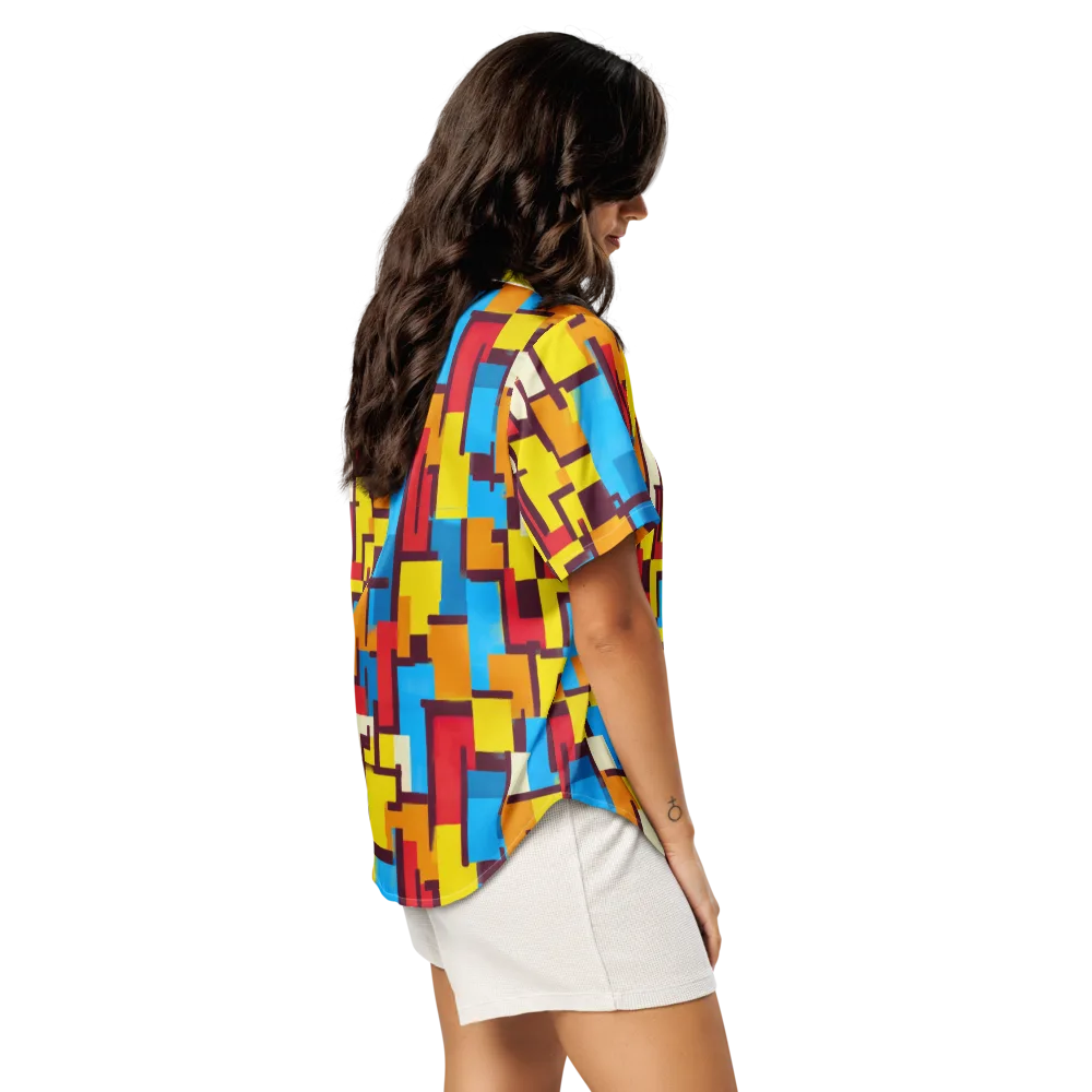 Bauhaus Voltage on Women's Short Sleeve Pajama Top — Right Back