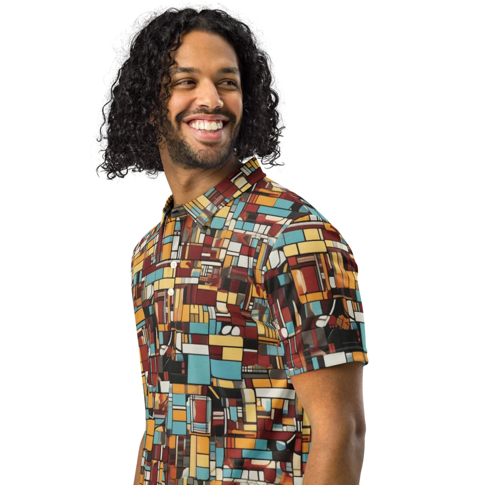 Chromatic City on Men's Slim Fit Polo Shirt — Left Front