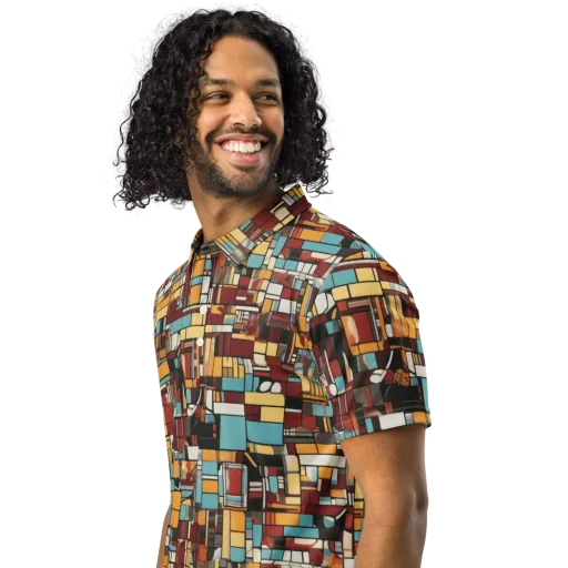 Chromatic City on a Men's Slim Fit Polo Shirt