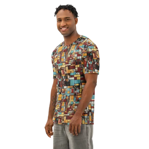 Chromatic City on a Men's Cotton Crew Neck T-Shirt