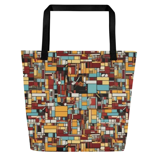 Chromatic City on a Large Tote Bag W/ Pocket