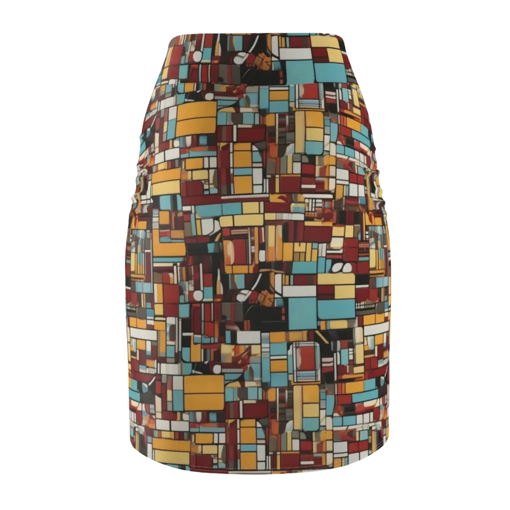 Chromatic City on Pencil Skirt — Back